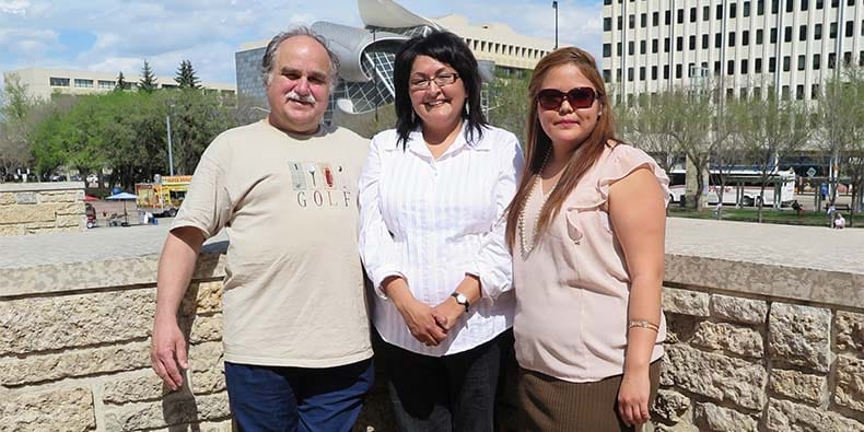 Virginia Bruneau, owner of Tu-Kanatan Inc., with partners Charles Relland and Crystal Steinhauer