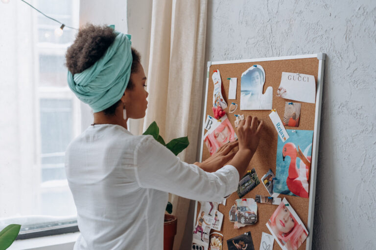 woman vision board